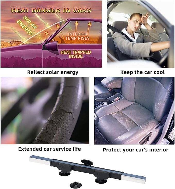 Retractable Car Windshield Sun Shade โ UV & Heat Protection