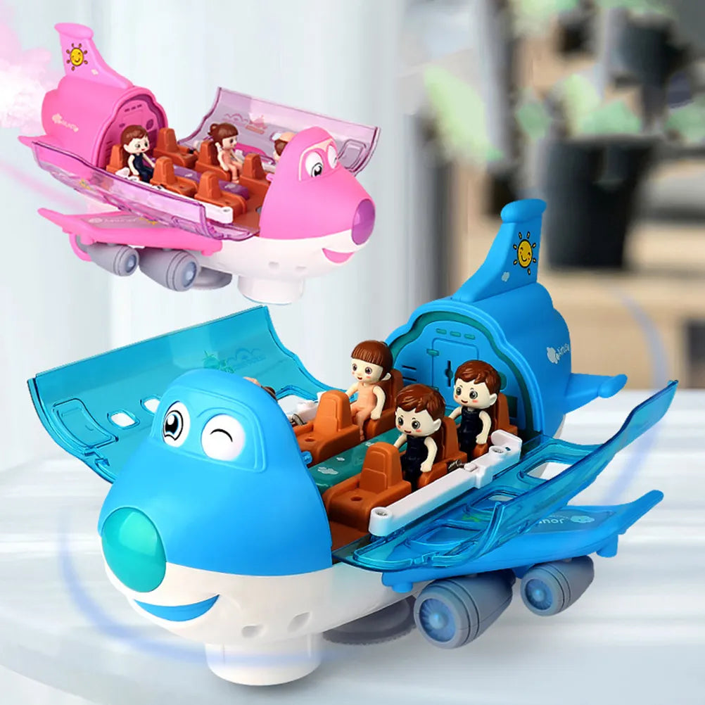 Lightning &amp; Musical 360 Rotating Gear Airplane