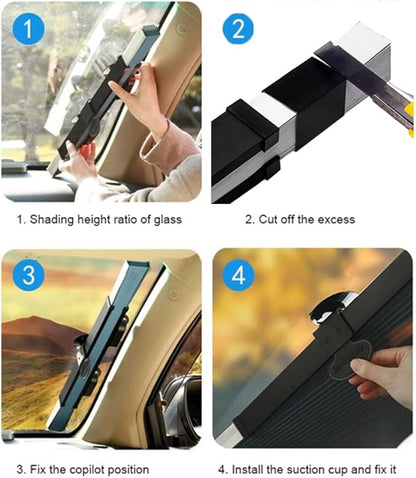 Retractable Car Windshield Sun Shade – UV &amp; Heat Protection